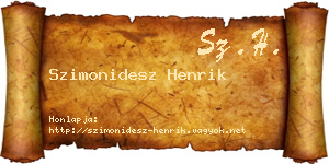 Szimonidesz Henrik névjegykártya