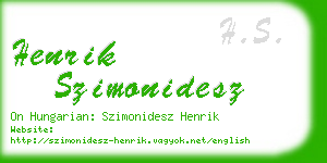 henrik szimonidesz business card